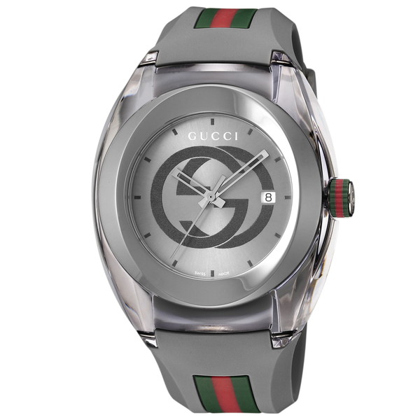 【ショッピングクレジット分割手数料最大60回まで無料！】GUCCI グッチ 腕時計 時計 メンズ SYNC シンク YA137109A ウォッチ シルバー レッド グリーン 赤 緑 防水 誕生日 クリスマス ギフト プレゼント 贈り物 【並行輸入品】