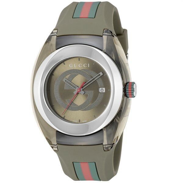 【ショッピングクレジット分割手数料最大60回まで無料！】GUCCI グッチ 腕時計 時計 メンズ SYNC シンク YA137106 ウォッチ カーキ シルバー レッド グリーン 赤 緑 防水 誕生日 クリスマス ギフト プレゼント 贈り物 【並行輸入品】