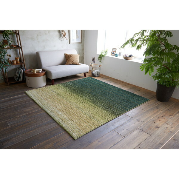 スミノエ 防炎 防ダニ ラグ オンブレー 190&times;190cm グリーン メーカー直送｜XPRICE店