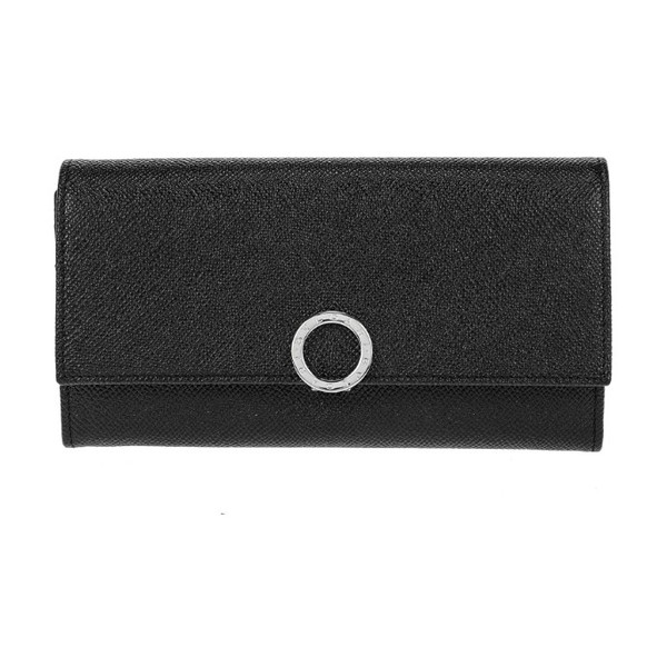 BVLGARI ブラック レザー 長財布 ヘリンボーン柄 BVLGARI(ブルガリ) 財布(長財布) 黒 ヘリンボーン 良品