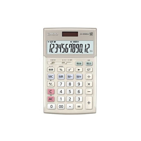 CASIO JS-20WKA-GD-N 電卓 ジャストサイズ