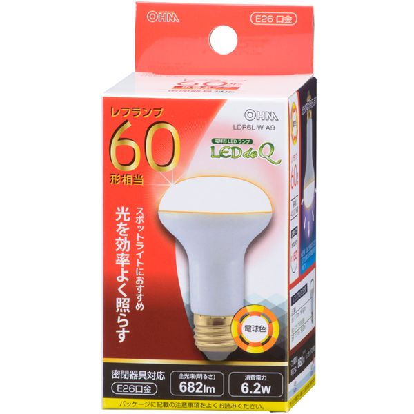 【楽天市場】オーム電機 LDR6L-W A9 [LED電球 レフランプ形 E26 60形相当 電球色]：XPRICE楽天市場店