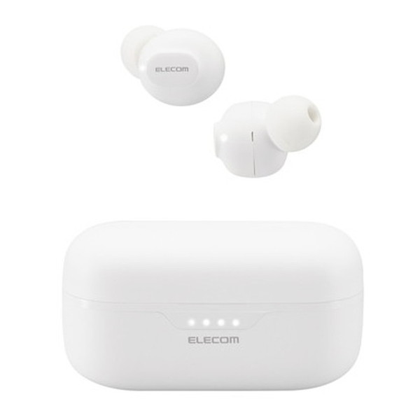 ELECOM LBT-TWS16WH ホワイト [ワイヤレスイヤホン (Bluetooth 5.3 低遅延 タッチセンサー 超小型 AAC対応 密閉型 Type‐C充電)]