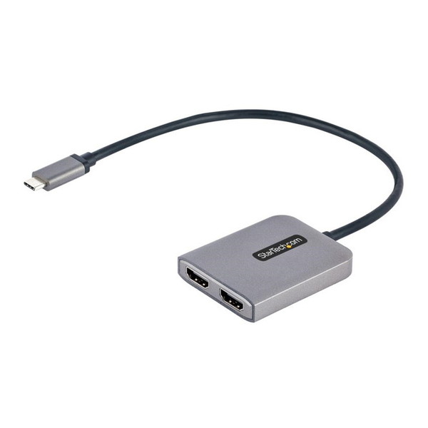 StarTech MST14CD122HD [USB-C-2x HDMI 変換アダプター (4K60Hz/デュアルモニター/HDR/USB4/TB4/TB3 対応/30cm一体型ケーブル/Windowsのみ/MSTハブ/Type-C ディスプレイアダプター)]