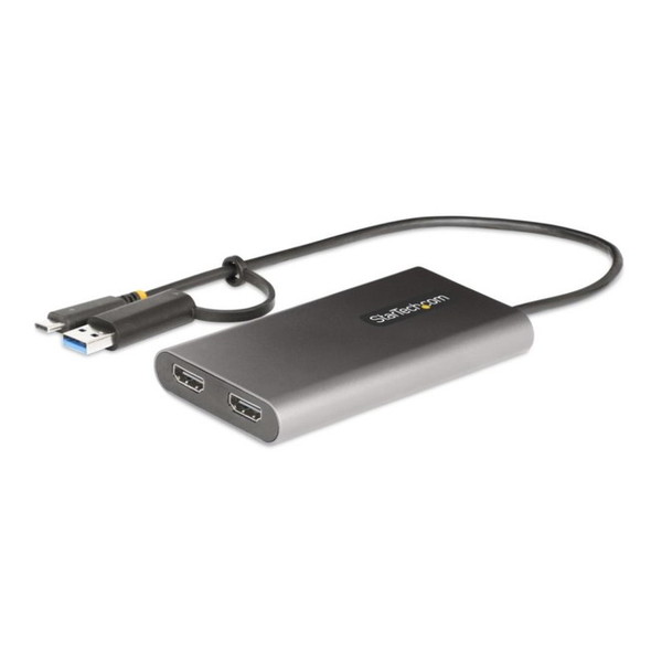 StarTech 109B-USBC-HDMI [ディスプレイアダプター (USB-CまたはUSB 3.0接続/デュアルモニター/4K60Hz HDMI/100W USB PDパススルー/ノートPC Type-A ビデオ コンバーター 分配器)]