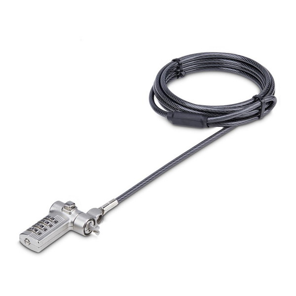 StarTech UNIVC4D-LAPTOP-LOCK [セキュリティーワイヤーロック (2m/4桁ダイヤル式/標準、Noble Wedge、Nano Saverスロット対応/盗難防止 ノートパソコン コンビネーション錠)]
