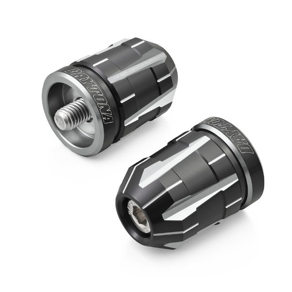 デイトナ D42210 PREMIUM ZONE バーエンド カワサキ(M8)用 TECHNO アッシュシルバー