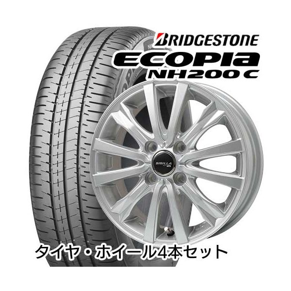 BRIDGESTONE 155/65R14 TOPY シビラ NEXT W-5 4.50-14 BRIDGESTONE ブリヂストン エコピア NH200 C サマータイヤ ホイールセット メーカー直送