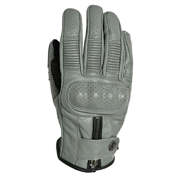 バイク グローブ 手袋 牛革 タッチパネル対応 プロテクター 振動 衝撃吸収 RLG2201 MOTO GLOVES DEFOE GRAY M
