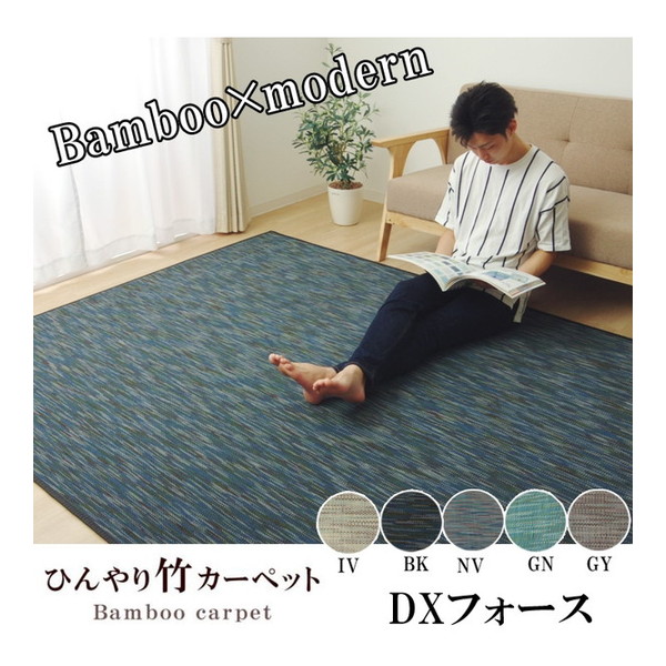 イケヒコ・コーポレーション 1100290144501 ラグ カーペット 無地 シンプル バンブー 竹 『DXフォース』 アイボリー 約190&times;190cm メーカー直送｜XPRICE店