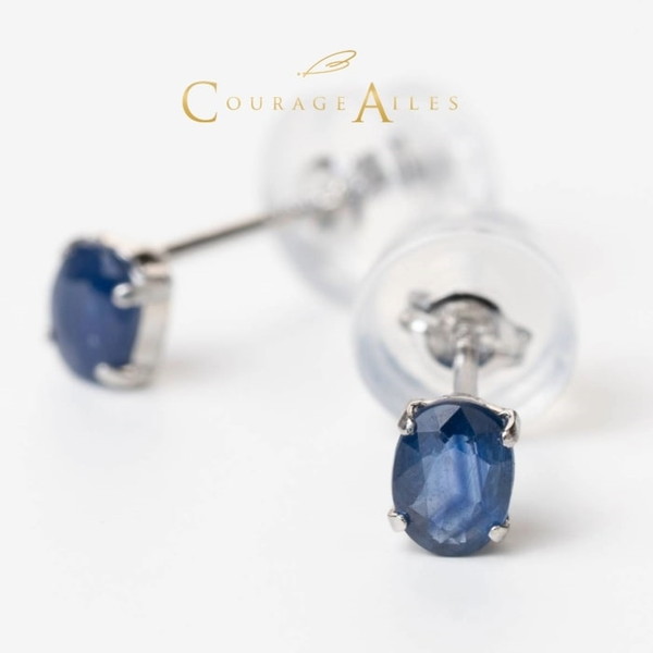 Courage Ailes EDA-1470SA [ピアス (9月誕生石 サファイア 天然石 カラーストーン Pt900 プラチナ ペンダント結婚祝い 記念日 誕生日 華奢 贈り物 シンプル 4本爪)] メーカー直送