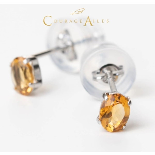 Courage Ailes EDA-1470CI [ピアス (11月誕生石 シトリン 天然石 カラーストーン Pt900 プラチナ ペンダント結婚祝い 記念日 誕生日 華奢 贈り物 シンプル 4本爪)] メーカー直送