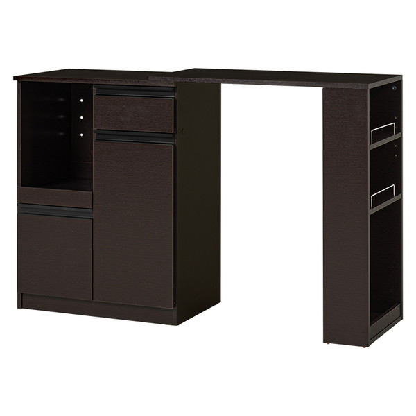 萩原 VKC-7142DBROS 伸縮キッチンカウンター ダークブラウン メーカー直送