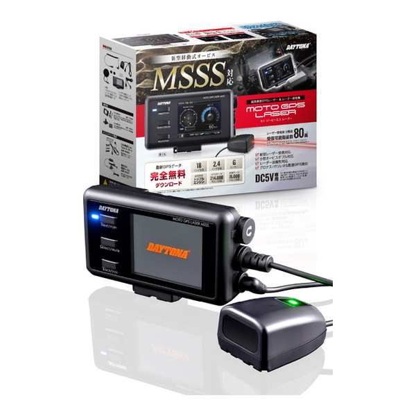 デイトナ D25674 バイク用 レーダー探知機 レーザー式オービス対応 防水 Bluetooth MOTO GPS LASER MSSS(モト ジーピーエス レーザー)