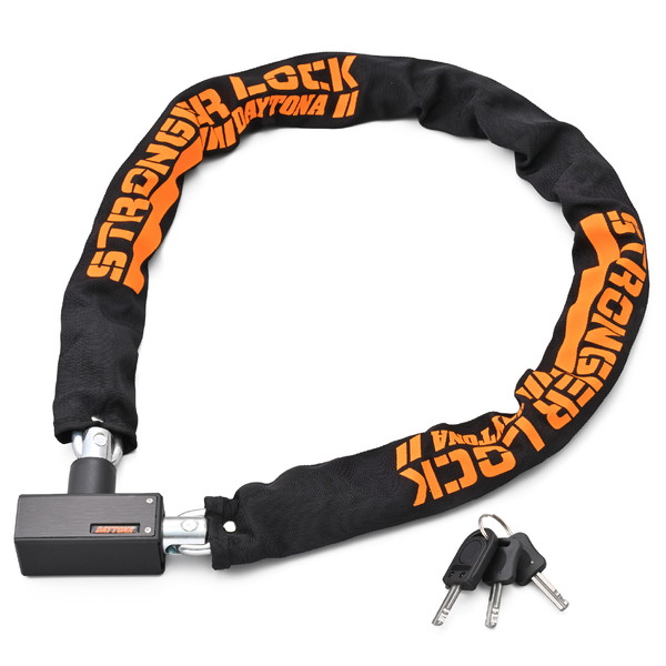 デイトナ D48434 デイトナ(Daytona) バイク用 チェーンロック φ8mmスチール合金製 LEDライト付き鍵 ストロンガーチェーンロック 鍵タイプ 1.0m 48434