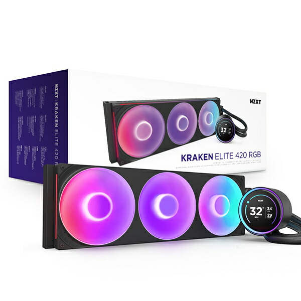 NZXT RL-KR42E-B2 ブラック Kraken Elite 420 RGB V2 [CPUクーラー] 【KK9N0D18P】