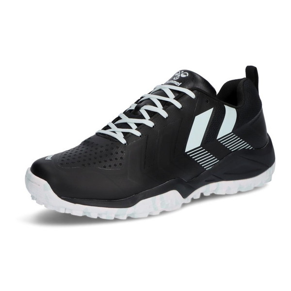 hummel ヒュンメル ハンドボール HAS6019 9067 グランドフライ5 ブラック×ライトブルー 24.5cm [ハンドボールシューズ]