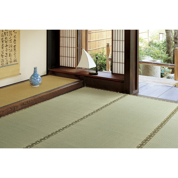 萩原 158002790 国産い草カーペット 琥珀 江戸間10畳 440×352 メーカー直送