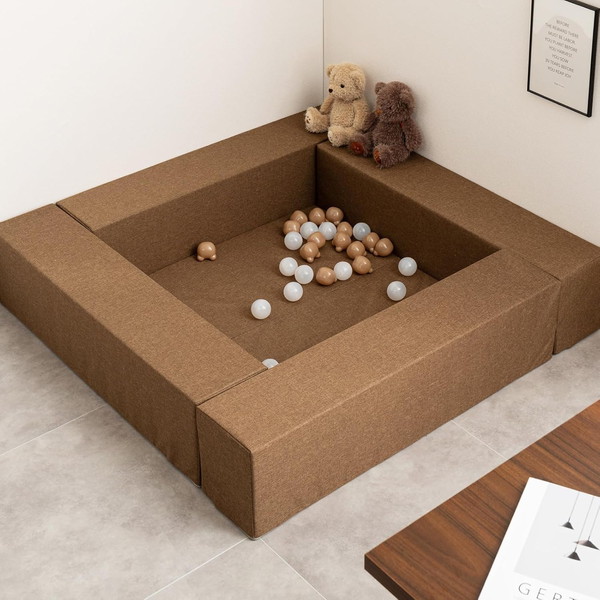 萩原 230537102 チョコキッズ BR キッズコーナー コソウ ブロック:100×20×高さ24cm マット:80×80×厚み2cm ブラウン メーカー直送