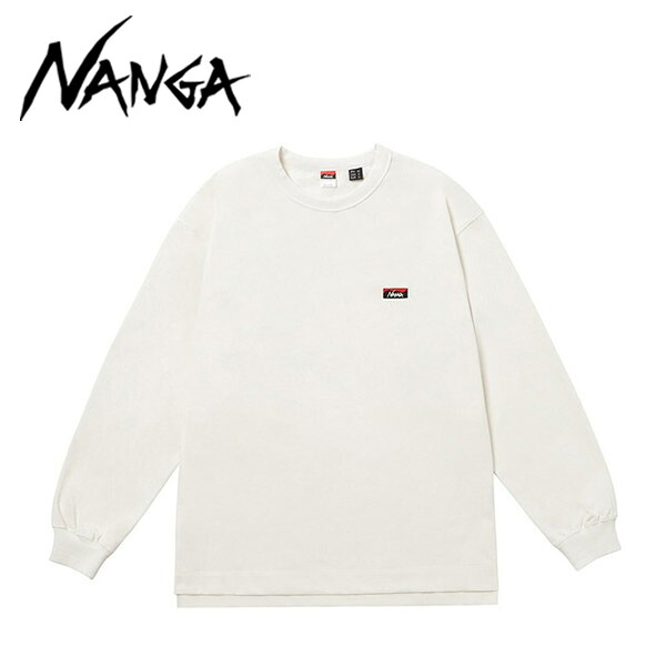 NANGA ナンガ ECO HYBRID BOX LOGO EMBROIDERY L/S TEE WHT S NW2411-1G803-A N0000218 エコハイブリッドボックスロゴエンブロイダリーロングスリーブティー