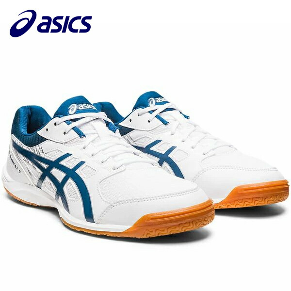 アシックス 卓球 卓球シューズ ATTACK HYPERBEAT 4 WHITE/MAKO BLUE 1073A056 100