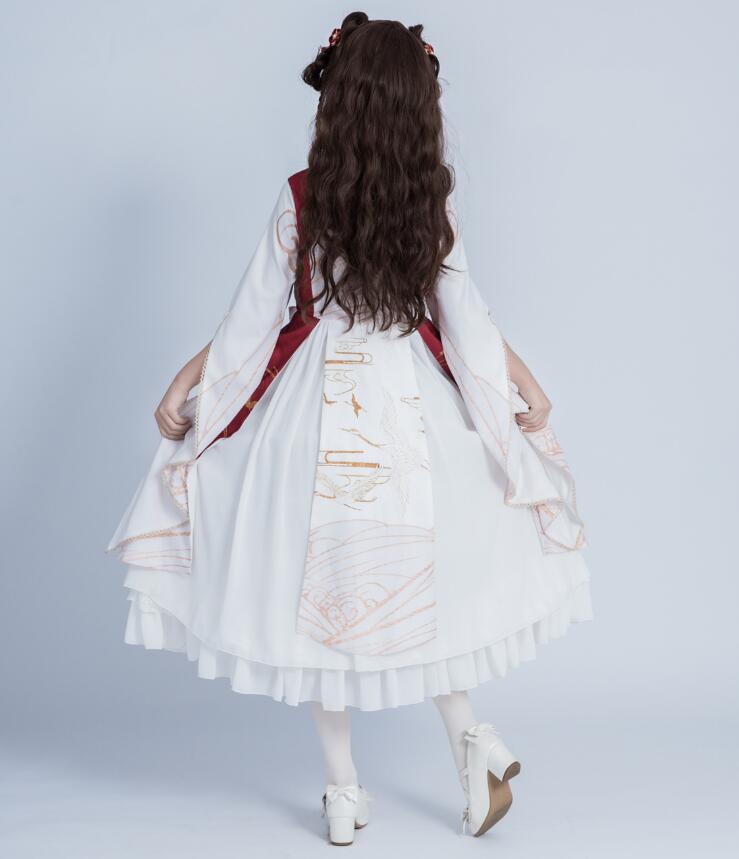 ロリータ御衣 ロリータフロック 漢服しきたり ワンピース ロング身たけ ミモレ丈 中華風ワンピース チャイナボタン衣裳 フレア袖 スカロップドレス 舞い遊ぶ衣紋 コスプレ 学園式 文明祭 写す衣装 ハロウィン 装束 でかい糸 S L Effie Europe Com