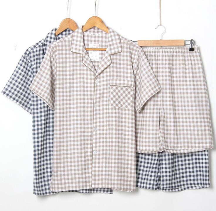 パジャマ メンズ ルームウェア 上下セット 夏パジャマ 半袖 ダブルガーゼ チェック柄パジャマ ガーゼ 男性 春夏 部屋着 寝間着 ガーゼパジャマ コットンパジャマ M Xl Crunchusers Com