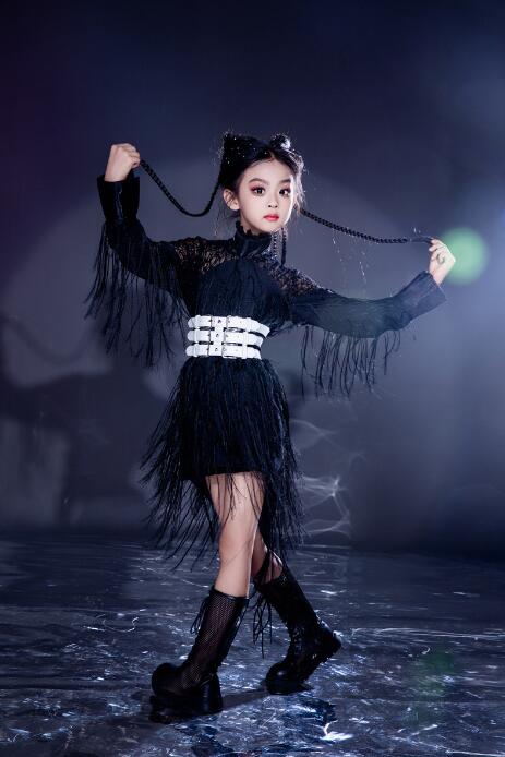 楽天市場】女の子 ダンス衣装 フリンジ ドレス レース トップス 個性