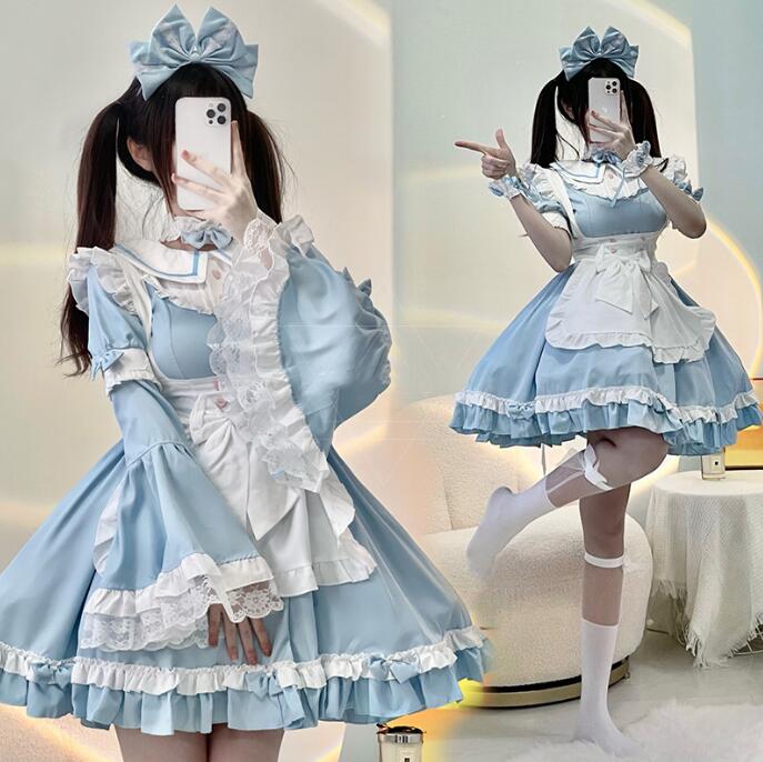 楽天市場】可愛いメイド服 半袖 メイドロリータ ワンピース メイド喫茶