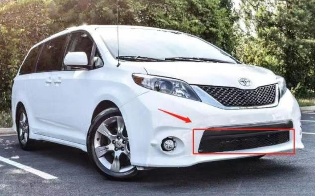トヨタ　シエナ　　XL30　前期　2010－2014年　フロント インナー 外装カスタム フロント バンパー ロアグリル ブラック