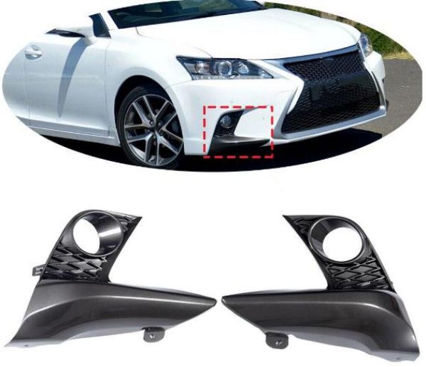LEXUS レクサス CT200h 中期 Fスポーツ用風 フォグランプカバー 新品 社外品 左右セット ブラック|A.s.a.p
