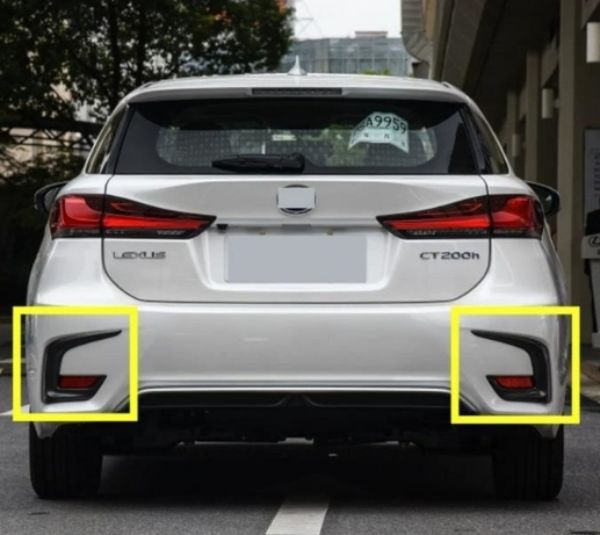 レクサス CT CT200 2018-2021年 F SPORT リアバンパーガーニッシュ リアフォグランプカバー サイド2個セット ABS
