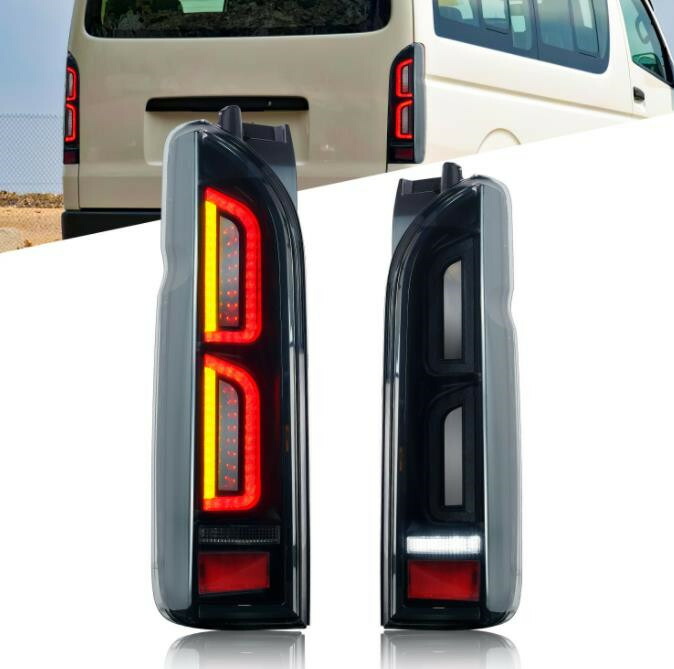 トヨタ ハイエース 200系 2004 -2019年 テールライト　LEDシーケン 流れるシャルウィンカー　　外装カスタム　ドレスアップ