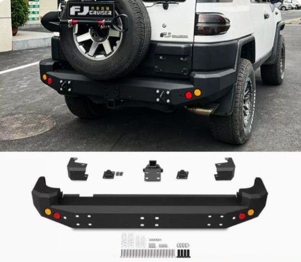 FJクルーザー　GSJ15W型 2006－2020年 ２色LED付き　リアバンパーガード リヤバンパーガード スチール製 キズ防止　外装カスタム 152,900円