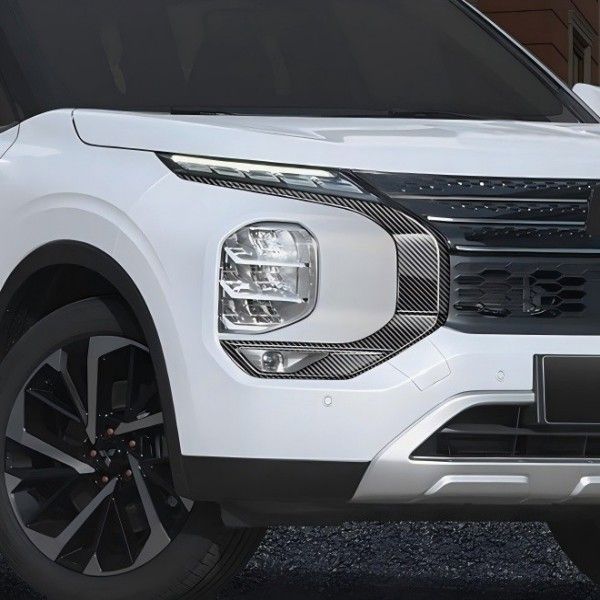 アウトランダー対応 PHEV GN0W フロントグリル装飾 フォグランプカバー ブラック アクセサリーパーツ カスタム カバータイプ