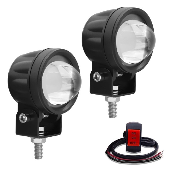 バイク フォグランプ カットライン有り 20W 2色 黄・白 切り替え led 小型 高輝度 防水12V 24V デッキライト トラック ヘッドライト補助灯