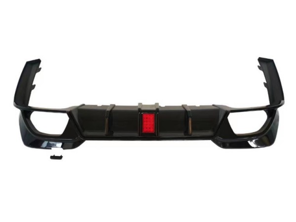 高品質 リアバンパー ディフューザー LED マフラーカッター付き レッド BMW 3シリーズ G20 G28 Mスポーツ 2020-2022 リア スポイラー