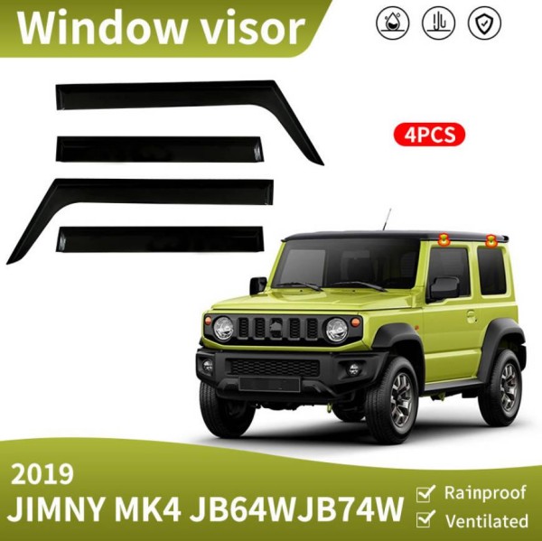 新型 ジムニー JB64 JB74系 サイドバイザー 4枚セット ウィンドウバイザー 雨避け 日避け 外装パーツ 2019年- 9,372円