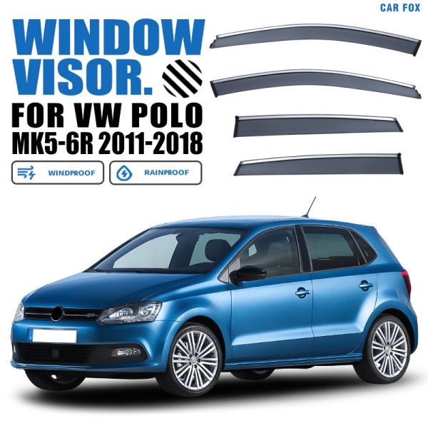 サイドバイザー フォルクスワーゲン ポロ MK5-6R型 AW型 2011-2018年 車種専用設計 車日除け 雨 除け ドア バイザー 社外品