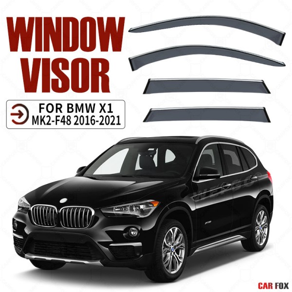 BMW X1 MK2-F48　2016-2021年 サイド ウインドウ　バイザー サイド　外装4Pセット 換気 雨除け 風切り音防止