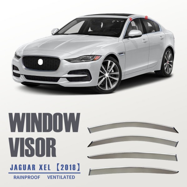 外側マウントシェードサンレインガード 4個 JAGUAR XEL 2018年+ ディフレクターベントウィンドウバイザー用