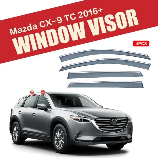 に適合する マツダ Mazda CX9 CX-9 TC 2016年+ ウィンドウバイザー レインガード 窓用レインカバー ディフレクター