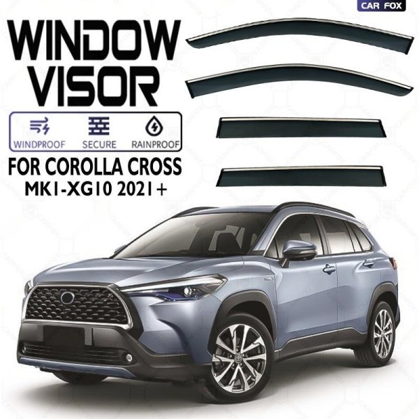 トヨタ カローラ クロス Corolla Cross XG10 2021年+ サイドバイザー 車種専用ドアバイザー カーレインシールド 半透明ブラック 4 PCS/6 PCS｜A.s.a.p 8,592円