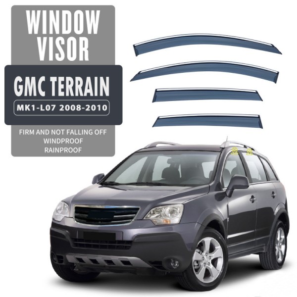 サイドバイザー GMC Terrain L07 2008-2010年 専用 半透明ブラック カーレインシールド トリムカバー 外装 社外品 【4枚】