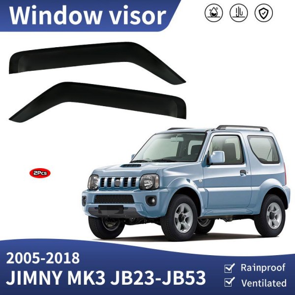 新型 スズキ ジムニー JIMNY JB23-JB53 2005-2018年 サイドバイザー ドアバイザー 車種専用設計 雨除け 遮光 換気 外装 2PCS/6PCS