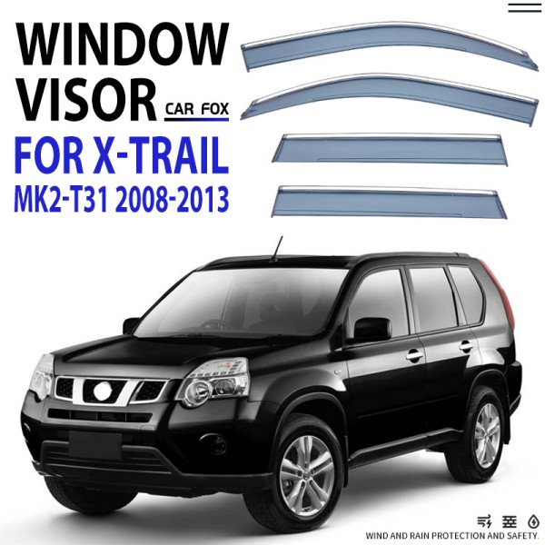 車用サイドバイザー 日産 エクストレイル T31系 2008-2013年 車種専用設計 半透明ブラック カーレインシールド トリムカバー｜A.s.a.p