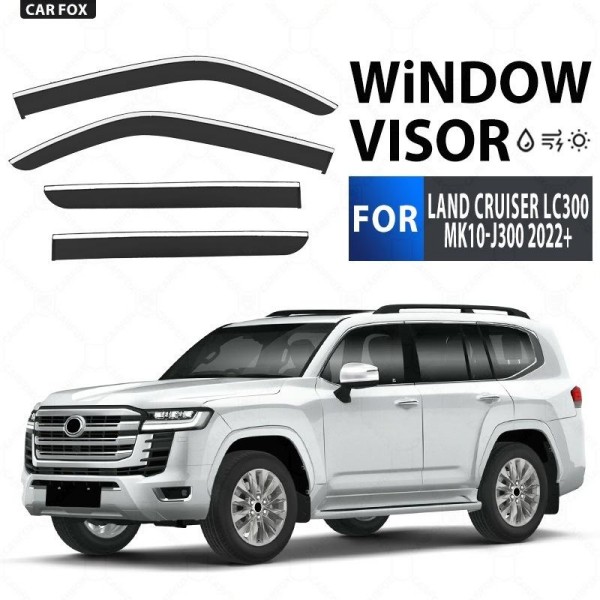 新品★トヨタ ランドクルーザー LC300 J300 2022年+ サイド ウインドウ　バイザー サイド　ガーニッシュ4Pセット 換気 雨除け 風切り音防止