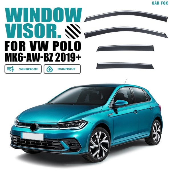 サイドバイザー フォルクスワーゲン ポロ MK6 AW-BZ型 2019年+ 車種専用ドアバイザー カーレインシールド 社外品 【4枚】