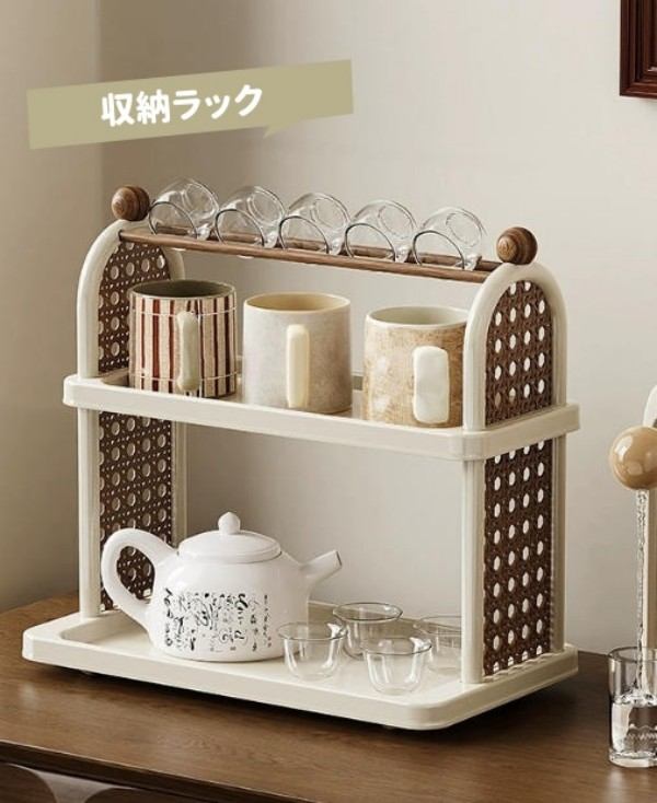 楽天市場】スパイスラック フェイクラタン アイアン 2段 ラック 収納
