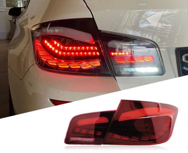 BMW 5 シリーズ F10/F18 2011-2017 ドラゴンスケールデザイン LED テールライト 流れるウインカー 左右セット